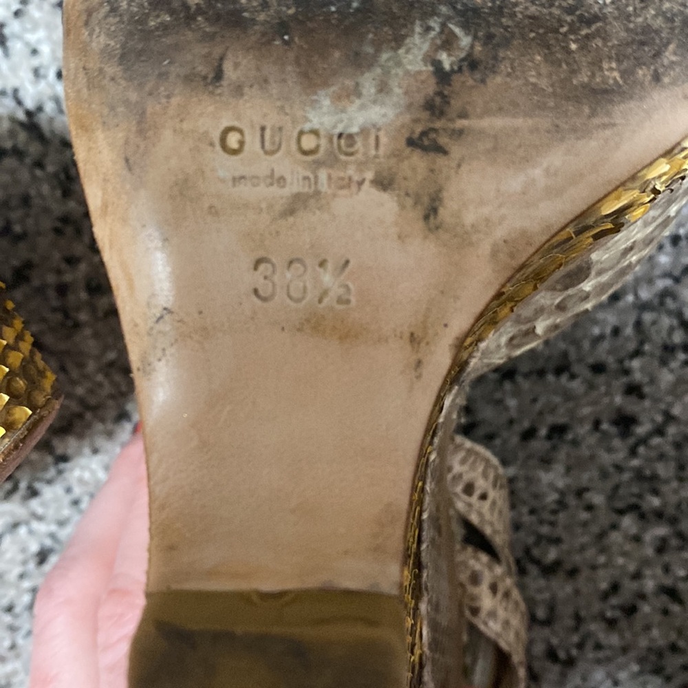RARE GUCCI Python Wedge 38.5 - Picture 10 of 11